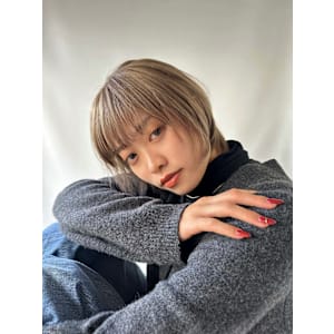 ボブウルフ/ショートレイヤー/透明感カラー/美髪改善