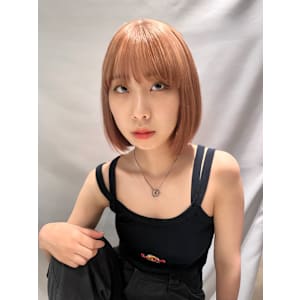 【天神】ハイトーン/ミルクティオレンジ/ボブ/韓国風/