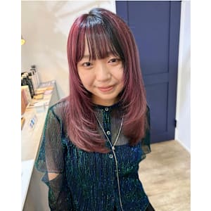 レイヤーカットダブルカラーデザインカラー髪質改善トリートメン