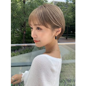 髪質改善.オリーブベージュショート美髪*Zina博多