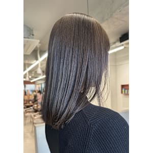 艶カラー/オリーブカラー/ミディアムストレート