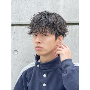 スパイキーパーマツイストスパイラルパーマメンズマッシュ