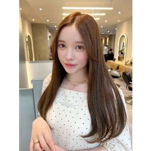 髪質改善カーキベージュストレート美髪*Zina千早