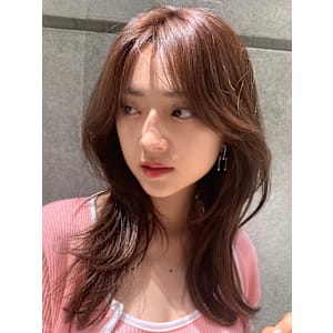 髪質改善顔回りレイヤーピンクベージュ*Zina千早