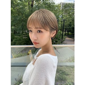 髪質改善透けグレージュショート美髪*Zina熊本