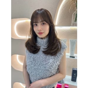 髪質改善ワンレンマロンブラウンロング*池袋サンシャイン通り