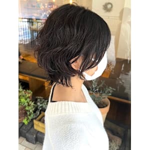 ウェービーボブ　ミニボブ　似合わせカット　顔周レイヤーカット