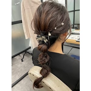 編み下ろし/結婚式ヘアパーティーヘアアレンジヘアセット