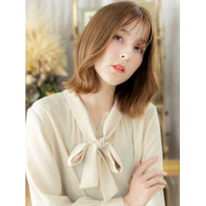 ハイトーンカラーミストバングくびレイヤー　くすみベージュ