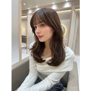 髪質改善小顔ブラウンミディ美髪*Zina博多筑紫口