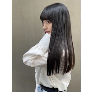 髪質改善ぱっつん前髪グレージュカラー*パシフィーク天神