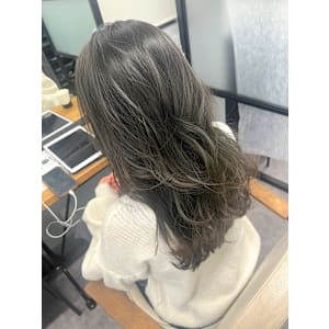 オリーブグレー/大人レイヤーロンググレーベージュ