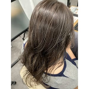 白髪ぼかしハイライト/大人レイヤーアッシュグレーベージュ