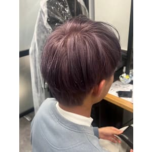 ピンクパープル/メンズカットハイトーンマッシュアッシュカラー