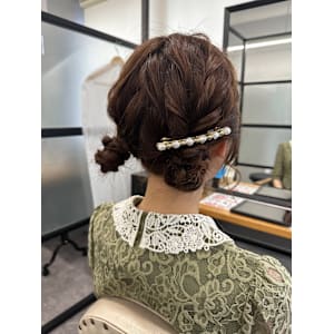 結婚式にも◎編み込みお団子ツインひつじ