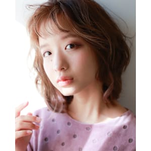 こなれミディ  ウェーブパーマ  ウェットヘア ネビージュ