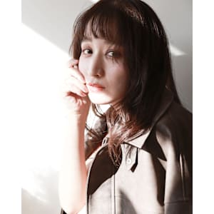 似合わせカット　レイヤーロング　斜めバング デジタルパーマ