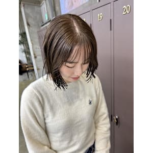 ブリーチなしのダブルカラーオリーブベージュ