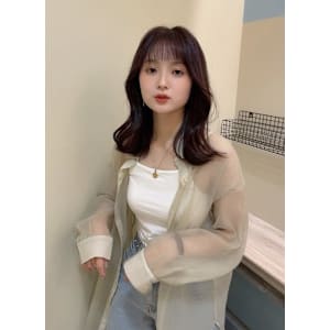 髪質改善前髪あり韓国風ベージュピンク*Zina銀座