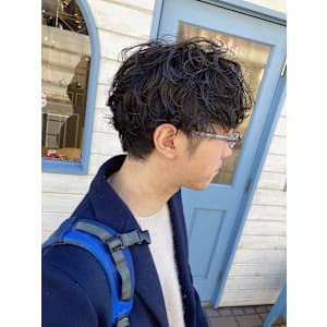 メンズマッシュシャドウパーマ刈上げ赤羽美容院