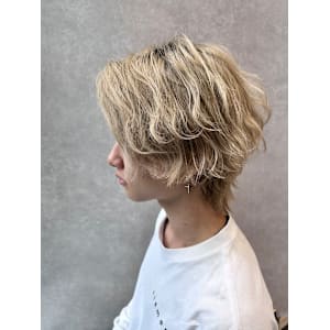 ミディアムウルフ×波巻きセット