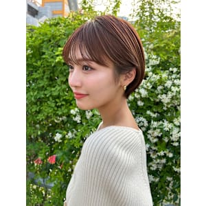 髪質改善愛され斜めバングショート美髪*Zina北千住