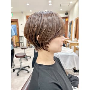 斜めバング/丸みショートボブ/20代30代40代