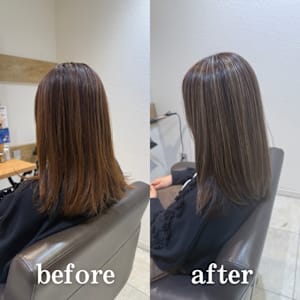 白髪ぼかしハイライトカラー30代40代50代ブルーグレージュ