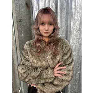 ステップボーンカットロングレイヤー/ピンクホワイト