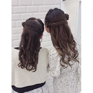 双子で可愛い編み込み片耳ひつじヘア＊まゆ