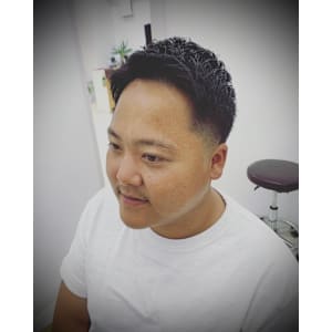 アップバング×テーパーフェード