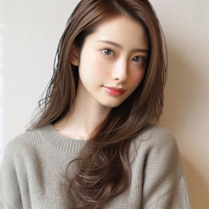 ★黒髪ワンカールモテ髪前髪小顔カットサイドバング艶感アッシュ