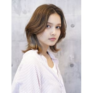 似合わせカット/くびれミディ/インナーカラー/グレージュ