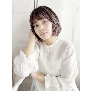 透け感ミックスカールボブ