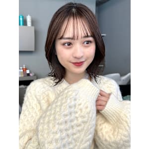 大人かわいい20代30代40代くびれボブ顔まわりカット前髪