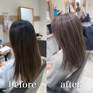 白髪ぼかしハイライトカラー30代40代50代ブルーグレージュ