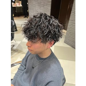 メンズ波巻きミックスツイストスパイラルパーマ