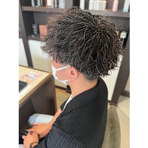 メンズパーマ波巻きミックスツイストスパイラルパーマ