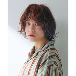 オレンジヘア ランダムカールショート 【FIRST】鈴木宏子
