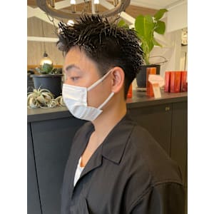 メンズかりあげ/メンズショート/短髪/アップバング/越谷