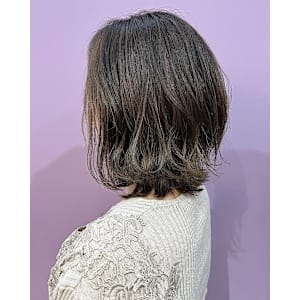 グレーベージュボブレイヤー［髪質改善/髪質改善カラー］