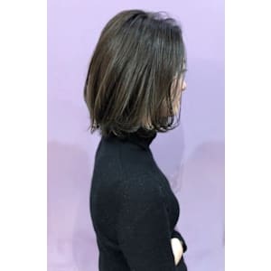 地毛風カラーワンレンボブ