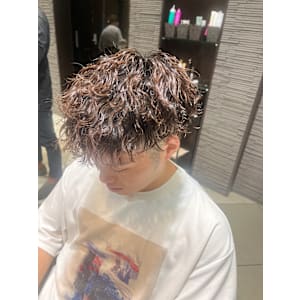 メンズパーマ波巻きミックスツイストスパイラルパーマ