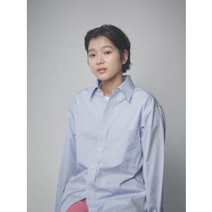 大人かわいいかきあげ黒髪ショートボブ