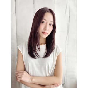 20代30代40代　大人センターパートツヤ髪