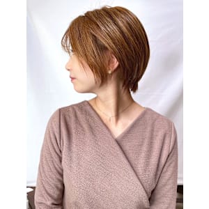 【MICHI 富田店　古作蓮】大人ショート　耳掛け　ブラウン