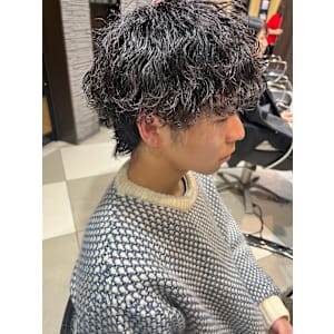メンズパーマ波巻きミックスツイストスパイラルパーマ