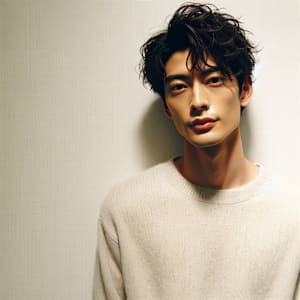 ★スーツ短髪ツーブロック束感モテる黒髪ニュアンスパーマ流行冬