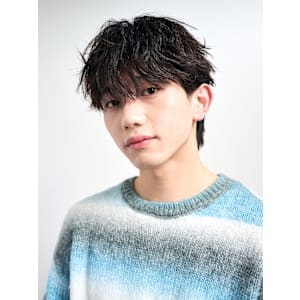 ダークアッシュ/韓国マッシュ/マッシュウルフ/無造作パーマ