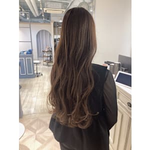 フェミニンロングメルティカラー大人ココアブラウン赤羽美容院
